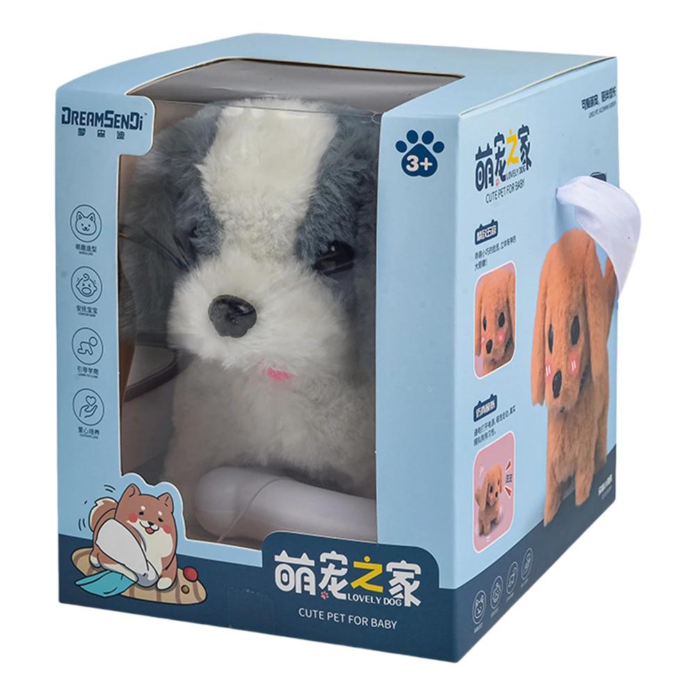 Cão robô eletrônico, brinquedo realista que age como um cachorrinho de verdade, brinquedo de pelúcia para cachorro, animal de pelúcia operado por bateria, para meninas e meninos