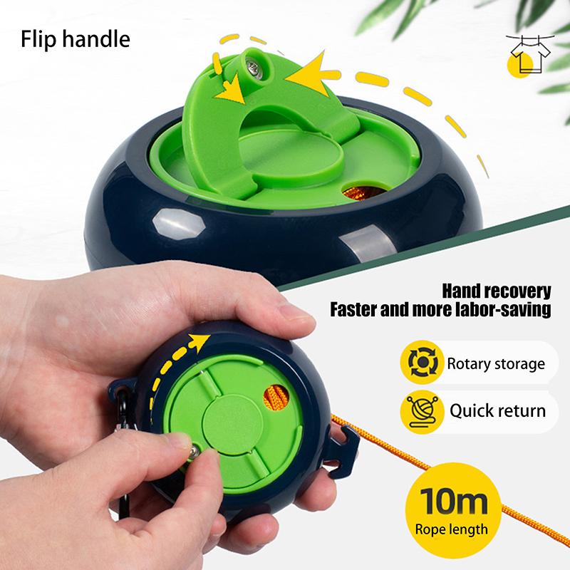 Portable Travel Clothesline Cord, Adjustable 33Ft Camping Clothes Line, Laundry Drying Rope For Hotel Trip