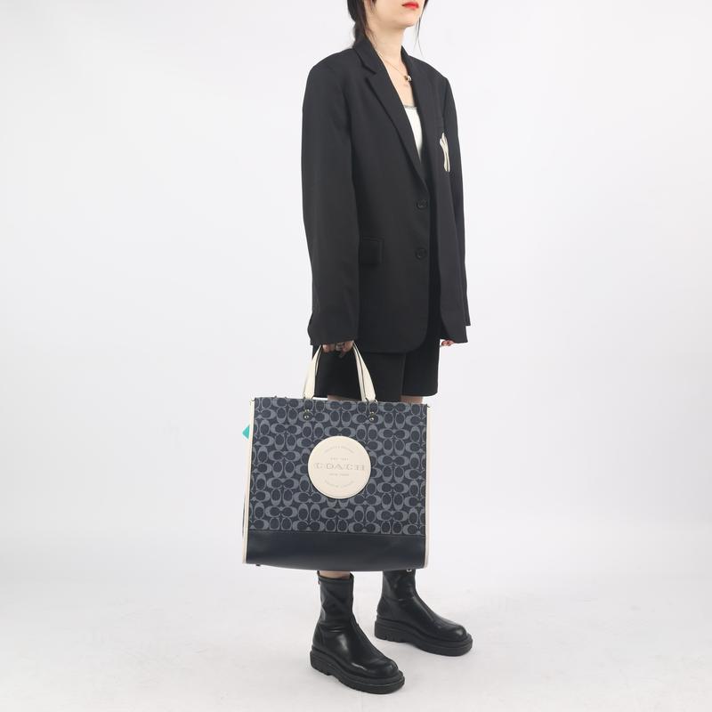 COACH handbag Dempsey 40 fragrant bud all over printed logo patch presbyopic tote bag Tote bag shopping bag shoulder crossbody jacquard fabric