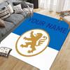 Custom Name,Olympique Lyonnais Home Sofa Decoration for Living Room & Bedroom, Non‑Slip Play Flannel Floor Mat for Game Room