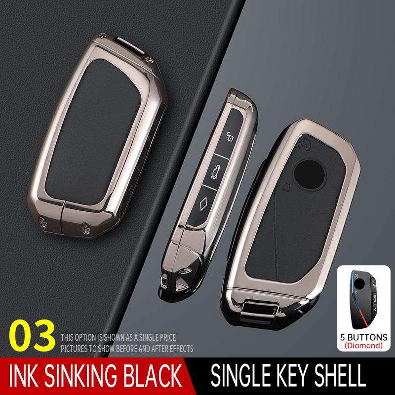 Styling Mouldings Cortex Car Remote Smart Key Fob Case Cover Shell Holder Bag with Keychain For BMW 7 Series XM IX I7 X7 G07 202