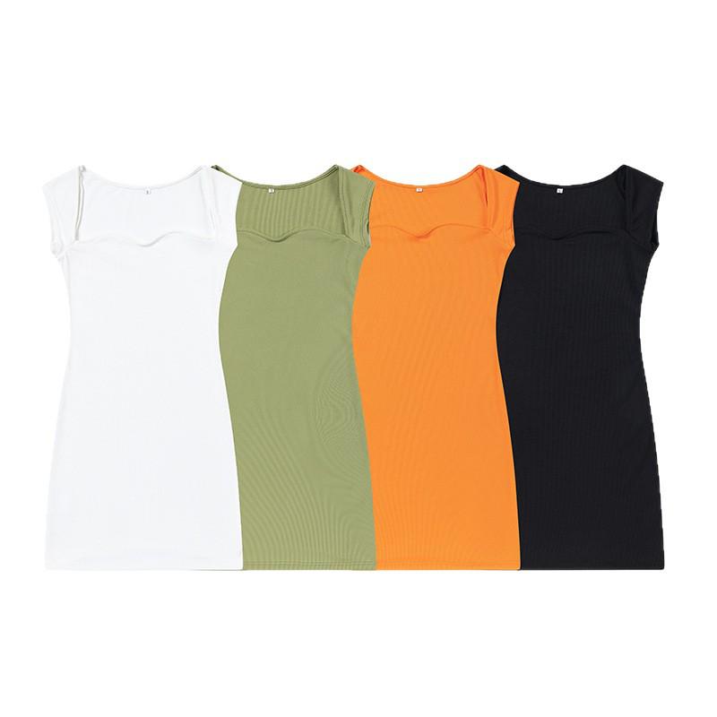 Spring European American Women's Sexy Sleeveless Bodycon Knit Dress