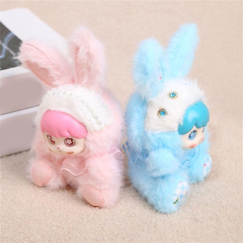 Cute Rabbit Plush Keychain Soft Vinyls Toy With PP Cotton Filling Key Chain For Bags And Car Decors 20cm Height