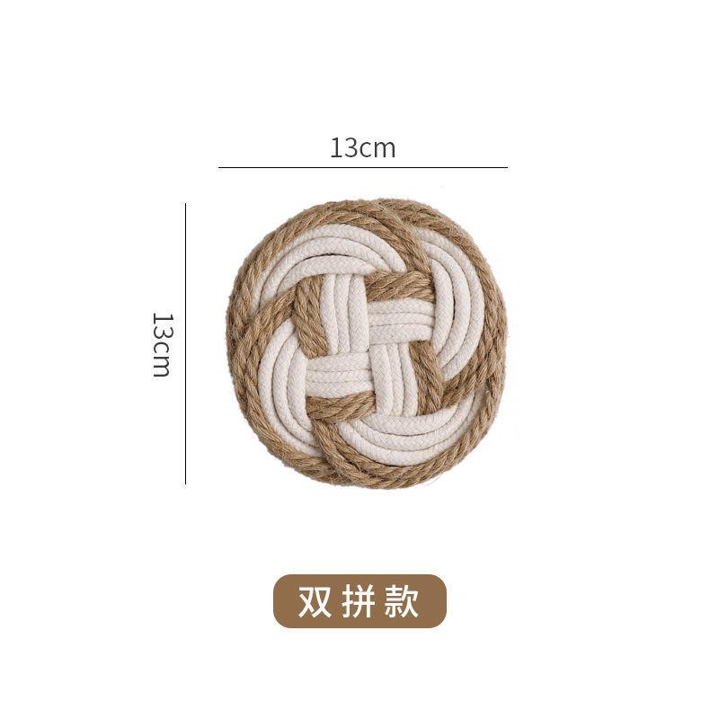 

Чайный коврик Тканый льняной Ins Пасторальный Домашний Подставка для столовых приборов Ресторанный дизайн Чайная утварь Теплоизоляция Базовый Хамдмейд Украшения Кофе Мягкий