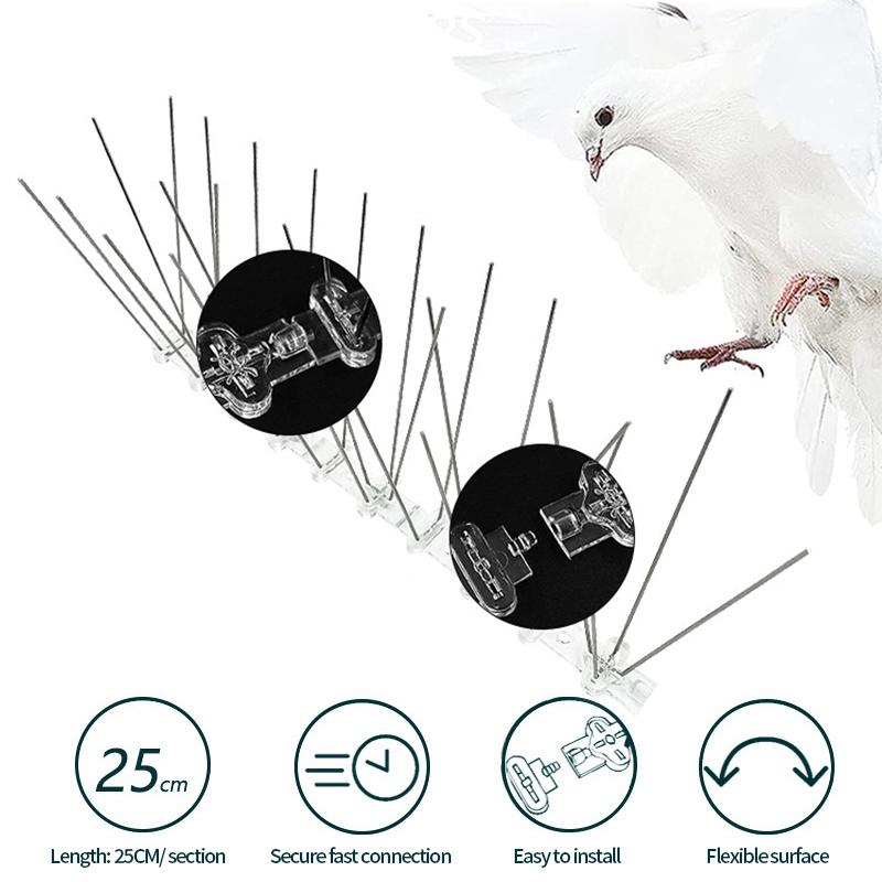 25/36/43cm Bird Repeller Spikes Outdoor Anti Pigeons Balconies Bird Deterrent Spike Garden Protection Windowsill Birds Spikes