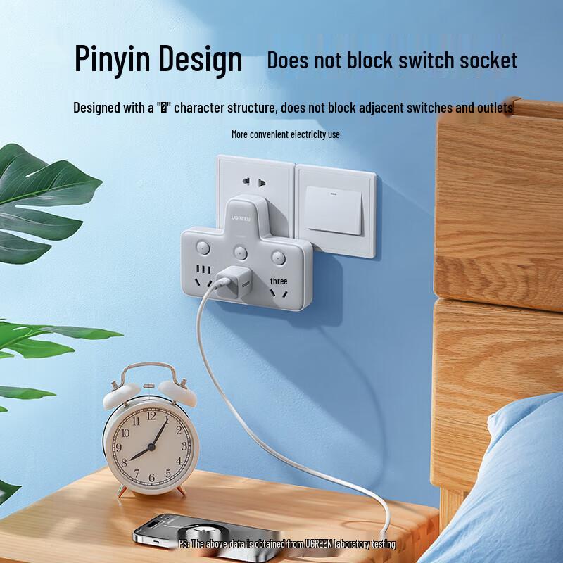 Ugreen CD330 3-in-1 Multi-functional Power Socket Adapter