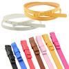 Women's Candy Color 2 Layers Bowknot Thin Narrow Belt PU Leather Waistband Strap