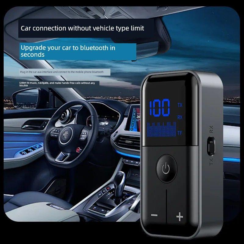 Bt5.4 Bluetooth Wireless Audio Receiver Transmitter Car Home Use Lavalier Type Aux Card Slot Bluetooth Adapter