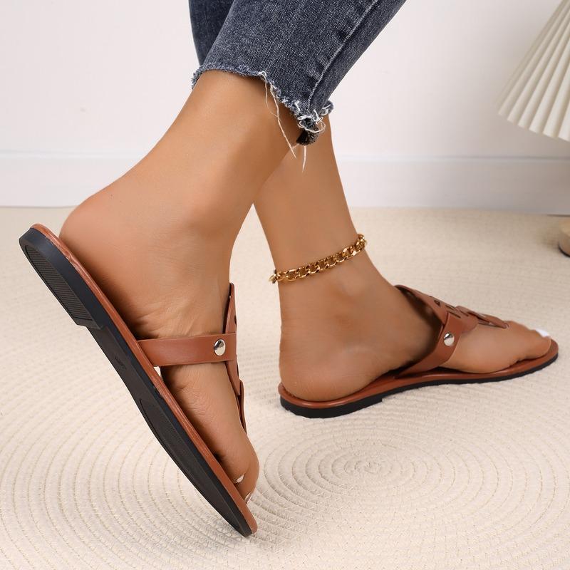Fashion 2025 Summer The New Ladies Flip-Flops for Leisure Holiday Beach Plus Size Flat Slippers for Women Designer Shoes Slippers