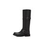 Cowhide Version~ Wide Tube Leather Shoes Thick-soled High Boots Women's Pile Boots Thick Heel Boots Knight Boots