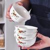 ZISIZ Auspicious Horse Ceramic Rice/Soup Bowls - Set of 5