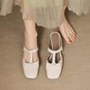 Fashion Bow Square Toe Slippers Mules Heeled Sandals Women Casual Loafers Shoes Woman 2025 Trend Summer Pumps Soft Leather Flip Flops