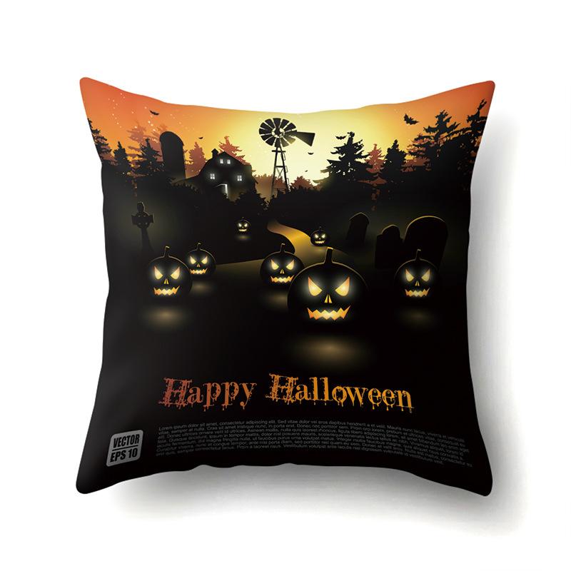 Halloween Pillowcase Car Waist Pillow Pumpkin Sofa Cushion Cover Office Home Living Room Pillowcase