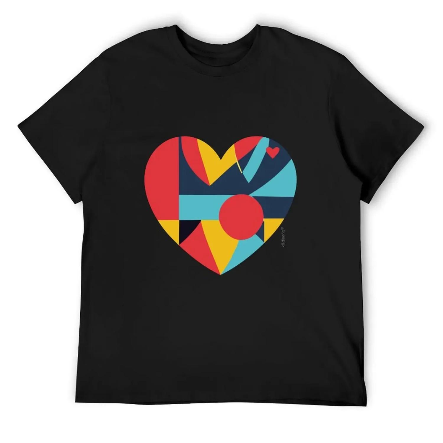 The mosaic heart T-Shirt Funny t-shirts summer top oversized t shirt blanks outfits for men S