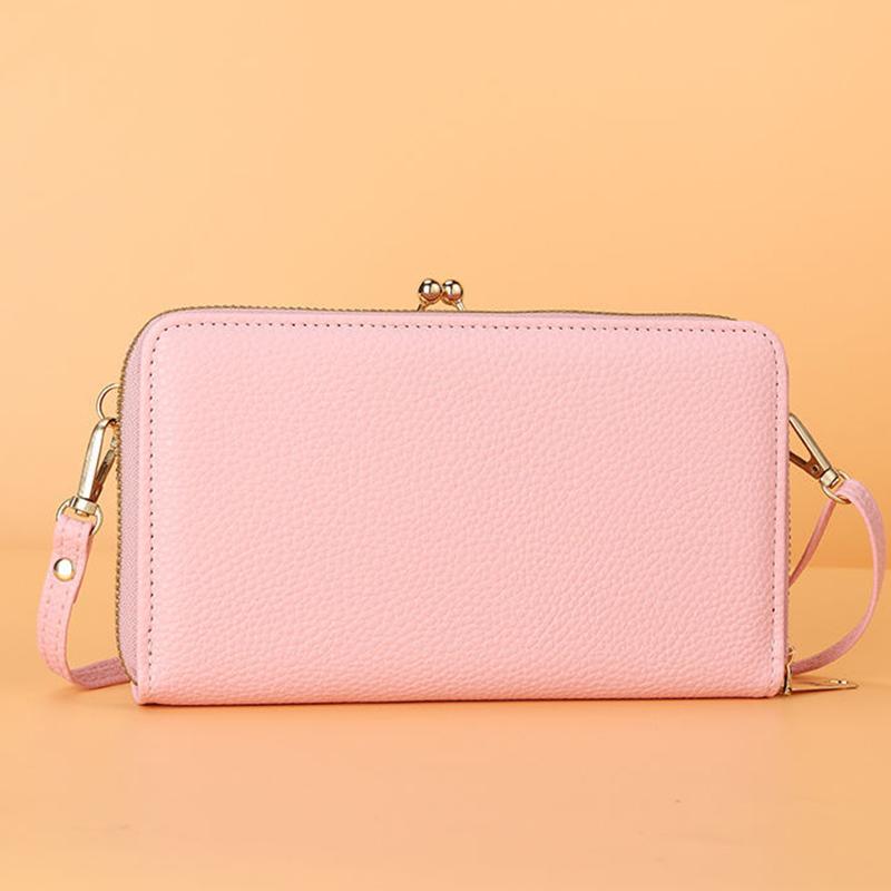 Mobile Phone Bag Female Litchi Grain Messenger Bag Student Versatile Dual-purpose Purse Fashion Makeup Bag Mini Bag