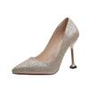 Wedding Shoes Women's New Bridal Shoes Sequined Versatile Dress High Heels Stiletto Low Heels Wedding Shoes Crystal Shoes