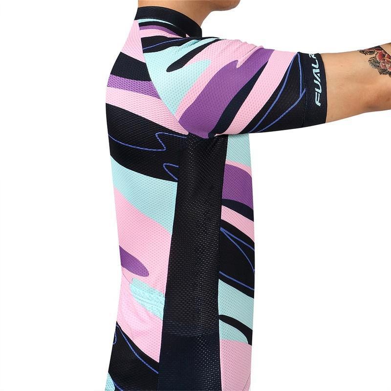 Summer Short Riding Bicycle Cycling Clothing Set Men Sport Jerseys Suits White Bib Pants Bicycle Clothes