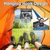 Battery Operated Fan, 20000mAh Rechargeable Camping Fan for Tent with LED Lantern - 3 Colors, 4 Speeds, 4 Timing, Adjustable Head with Hook, Portable