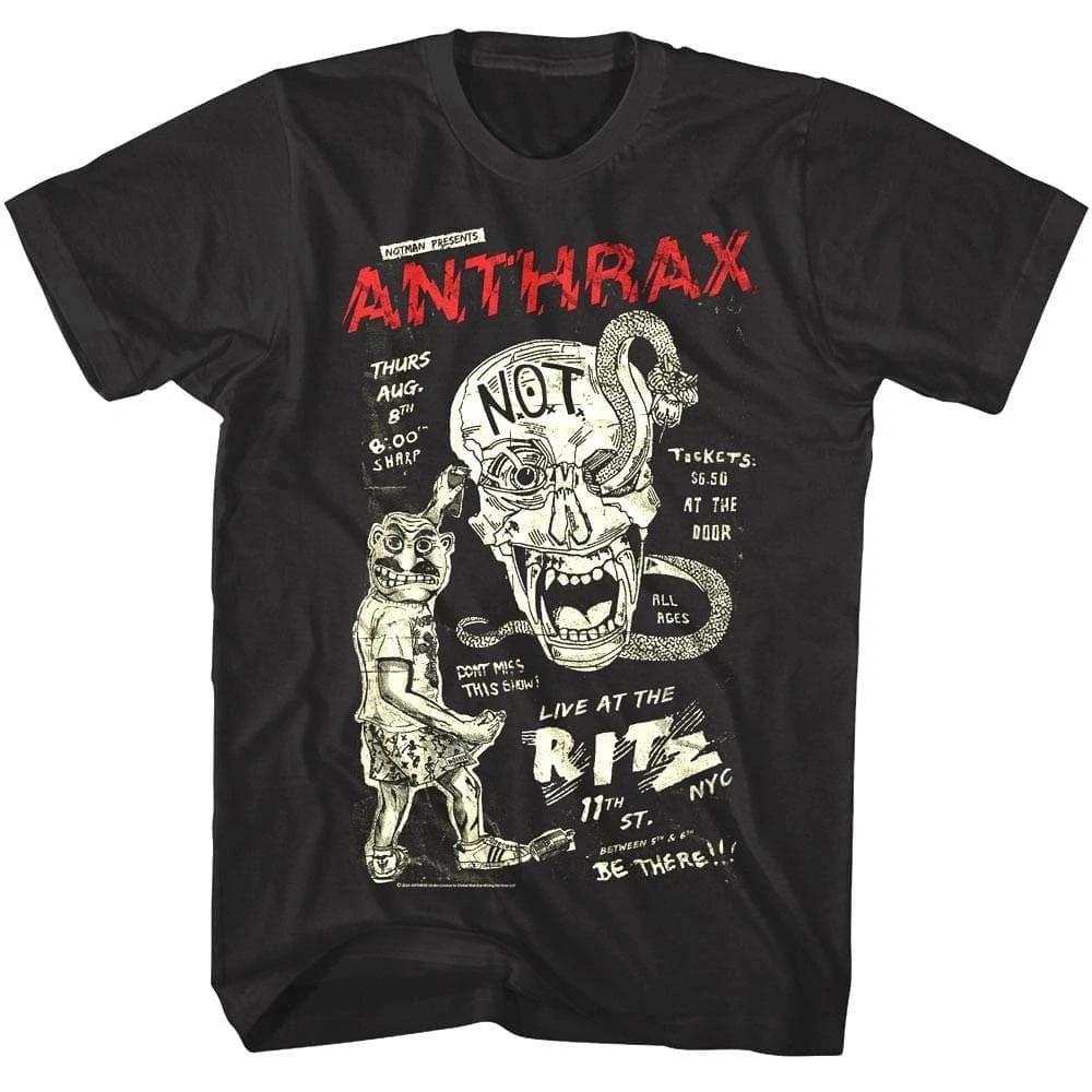 Мужская футболка Anthrax Live At The Ritz NYC S