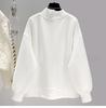 Plus Size Women Autumn Winter Hoodie Oversized Loose Casual Irregular Sweatshirt Black White Tops Pullover