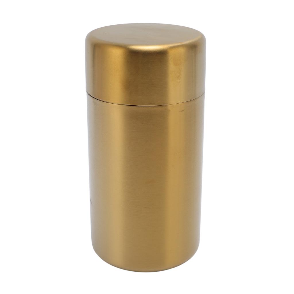 Tea Canister Gold 304 Stainless Steel Sealed Damp Proof Coffee Sugar Tea Leaf Jar