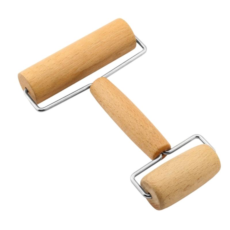 Ergonomic Handle Kitchen Rolling Pin Wooden Dough Flattener Beechwood Roller For Baking Cooking And Food Preparation