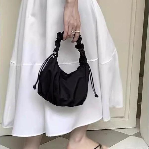 Folded Cloud Bag Versatile Messenger Bag Spring And Summer Drawstring Canvas Bag Niche Design Armpit Bag