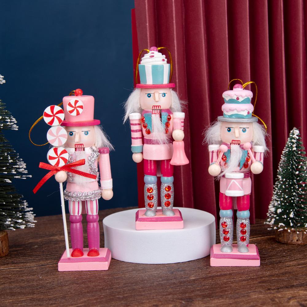 Pink Dessert-Style Nutcracker Ornament Set