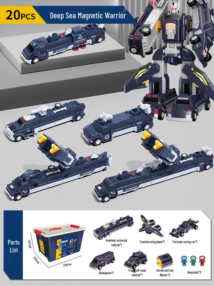 

Трансграничные магнитные строительные блоки: Детский развивающий набор «Трансформирующаяся машина и робот»