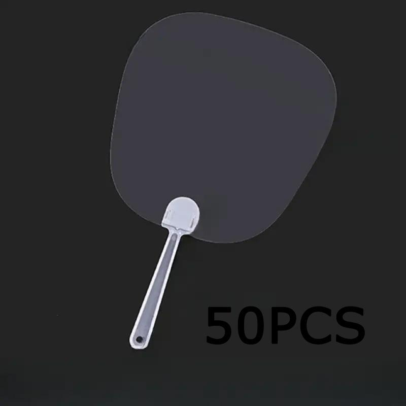 

WTEMPO 50 штук в упаковке, прозрачные веера для самостоятельной росписи, расписанные вручную, пустые, из ПВХ, маленькие круглые пластиковые веера, современный стиль, декор для домашней кухни 50pcs