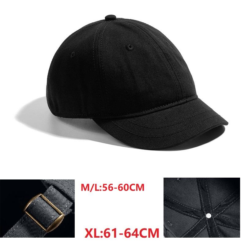 Men Short Bill Brim Baseball Caps Big Head Large Size Wool Hats Male Plus Sizes Felt Canvas Snapback Hat 55-60cm 60-65cm