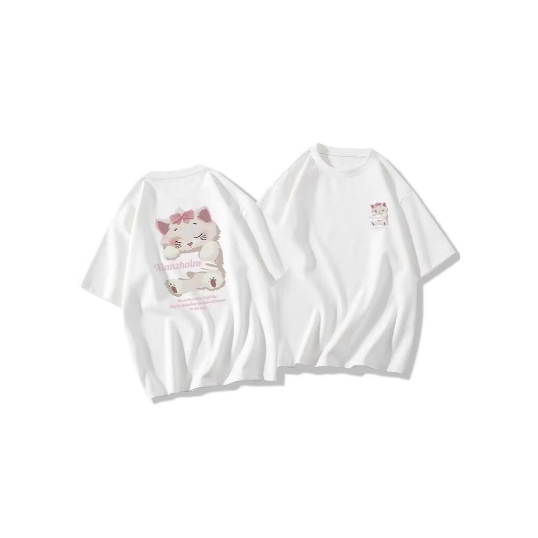 

2025 Women s Loose Fit Pure Cotton Short-Sleeve T-Shirt - Trendy, High-Quality, Versatile Summer Top S