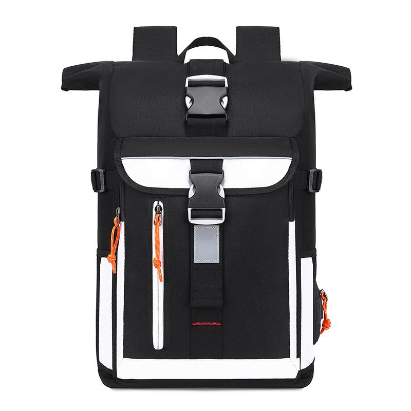 

Large-capacity Casual and Trendy Travel Bag Waterproof Schoolbag for High School and College Students Cycling Backpack One Size чорний/білий