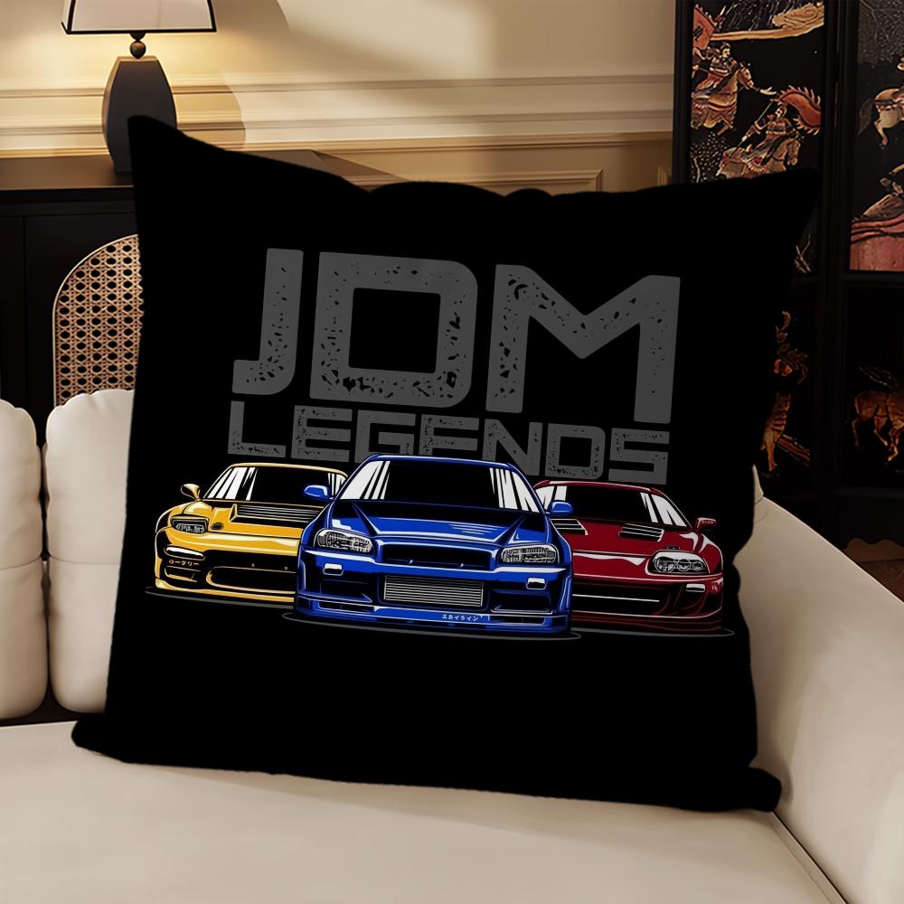 Japanese Cars Cushion Cover Living Room Headboard Bedroom Office Cushion Cushion Sofa Nap Time J-Jdm G-GTR Sports Pillow Case