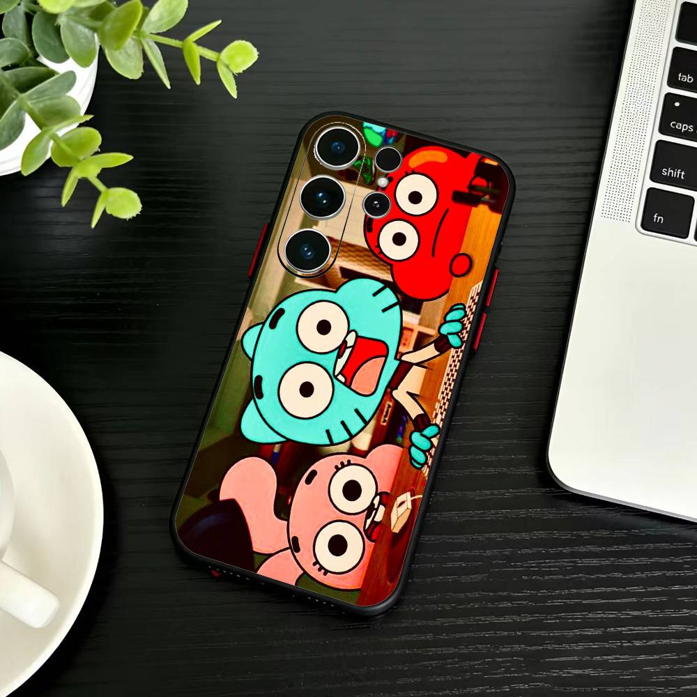 J-Gumball and Darwin Phone Case For Samsung S26,S25,S24,S23,S22,S21,S20,Ultra,Plus,FE Black Soft Cover