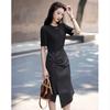 Demana Quiet Luxury Puff Sleeve Little Black Dress