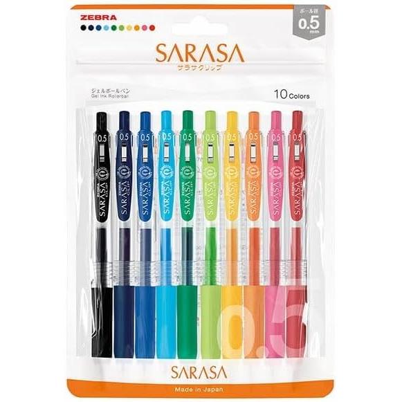 Zebra Gel Ballpoint Pen Sarasa Clip 0.5mm 10 Color Set N JJ15-10C-N