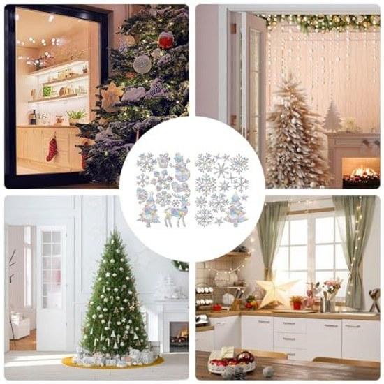 Christmas Seal Elk Snowflake Home Decoration - Winter Window Sticker Holiday Party Glass Door Wall Bathroom Office Dormitory Restaurant.