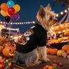 Halloween Pet Hoodie With Embroidered Black Pumpkin Bear Design Dogs Cats Unisex Winter Casual Apparel
