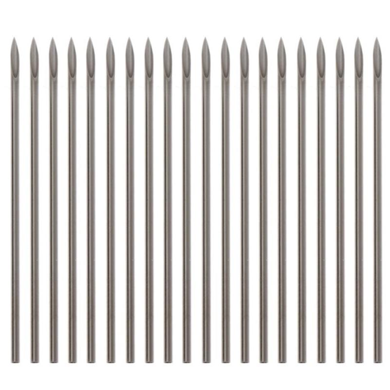20Pcs/set Stainless Steel Body Piercing Needle 12G/13G/14G/15G/16G/17G/18G/19G/20G Hollow Mixed Piercing Needle Tool