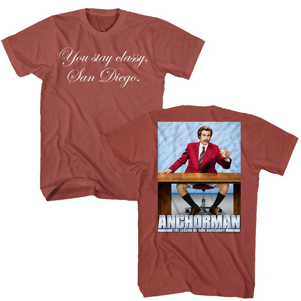 Anchorman The Legend Of Ron Burgundy Stay Classy Men s T Shirt Movie Merch 2XL