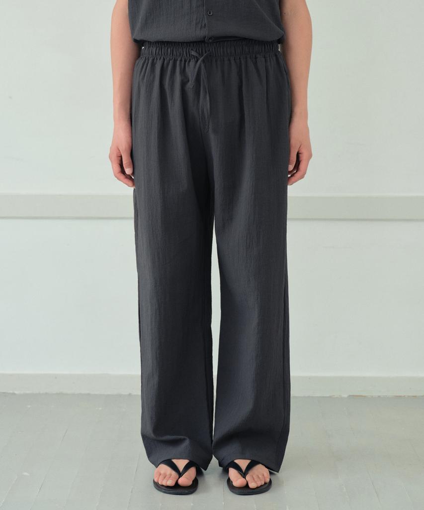 Wednesday Oasis Yoru Elastic Banding Semi-Wide Pants_Charcoal(Wb6Pt21)