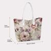 Elegant Floral Print Tote Bag for Women Casual Daily Shoulder Bag Lightweight Shopping Handbag 