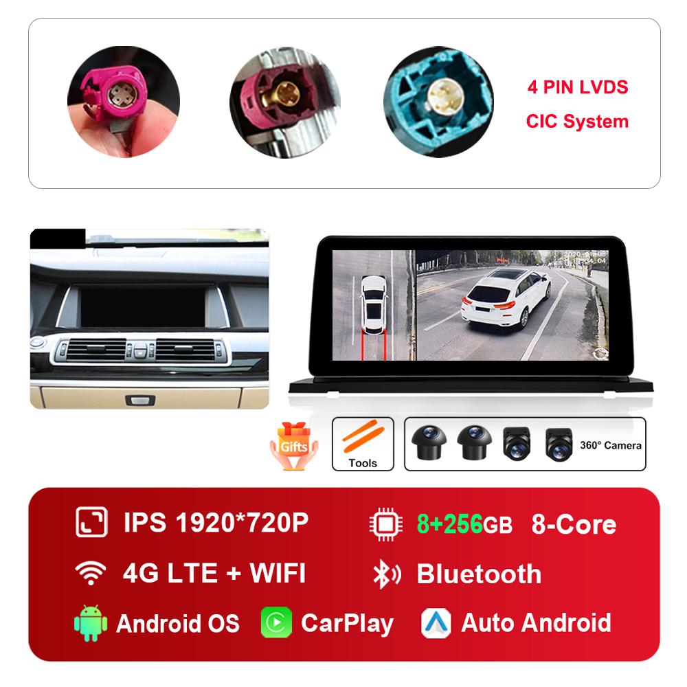 12.3 inch HD Touch Screen for BMW 5 Series F07 GT 2011 - 2017 CIC NBT System Android Car Radio Multimedia Player DSP Stereo GPS