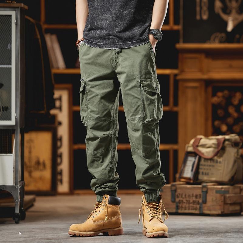 

Летний ретро комбинезон мужской свободный повседневный спортивный многофункциональные брюки мужские модные штаны с продвинутым чувством 38 армия зеленый