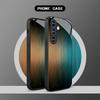 Blue and gold wire pattern black glass phone case suitable for Samsung Galaxy S26 S25 S24 S22 S21 S20 FE/Ultra/Plus anti drop