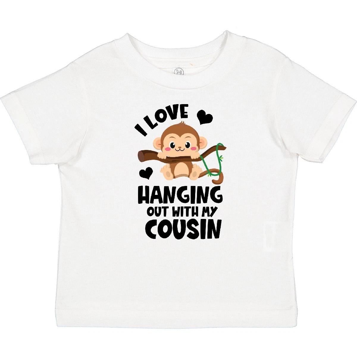 Inktastic Monkey I Love Hanging Out With My Cousin Baby T-Shirt Adorable Big 100