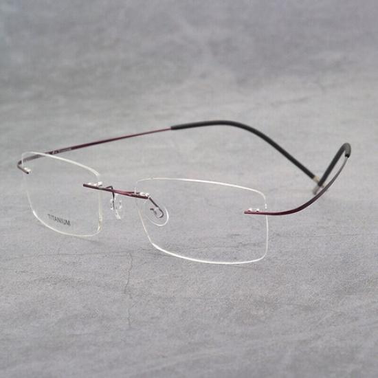 Ultralight Titanium Rimless Eyeglass Frame Business Women Men None Screw Glasses