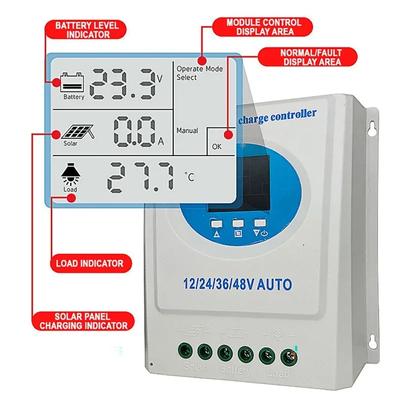 12V/24V/36V/48V Auto 150A MPPT Controlador de Carga Solar Carga de Batería Fuera de Red Identificación Automática Controlador Regulador