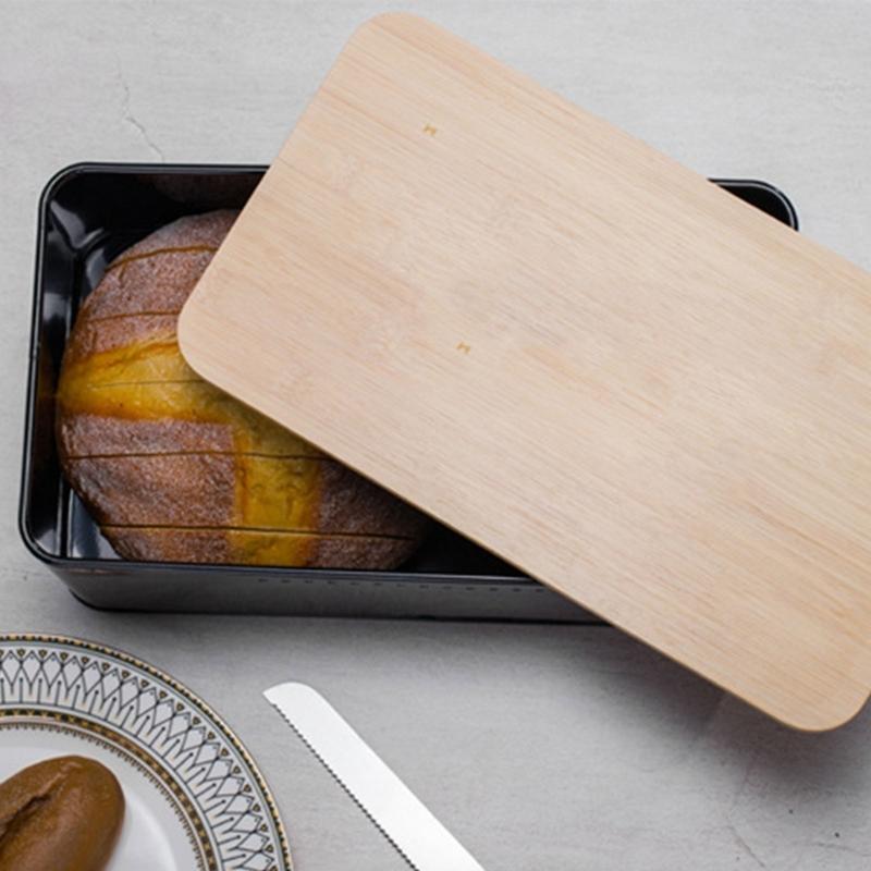 Kitchen Bread Storage Box Tall Bread Holder with Lid Large Metal Bread Organizer Cases Bread Loaf Storage Container